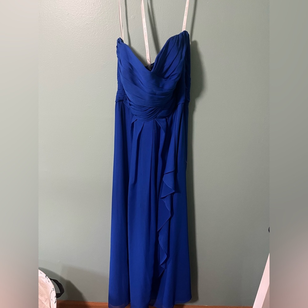 Blue Davids Bridal dress. Long Strapless